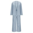 thumbnail image 6 of QATAINLAV 2 Piece Pant Suits for Women Dressy Blazer Business Casual Outfits Long Sleeve Suit and High Waisted Straight Leg Pants Sets, Light Blue, XXL, 6 of 7