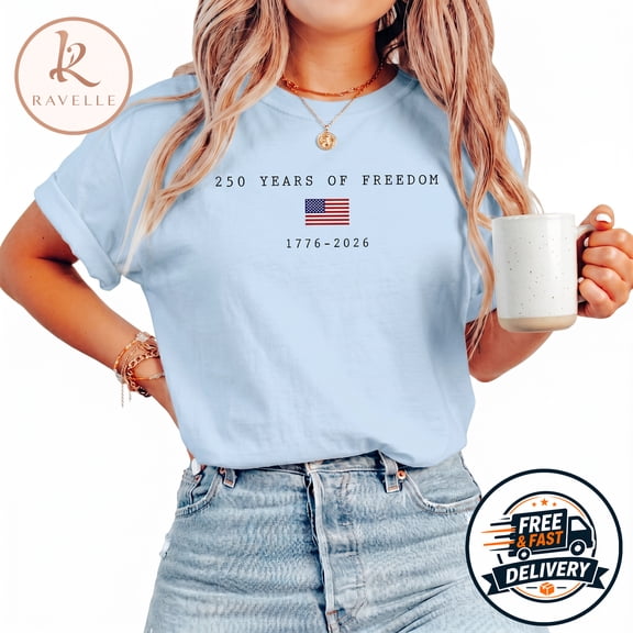 USA 250 Years of Freedom Shirt, 4th of July T-Shirt, Patriotic Tee, Unisex For Men and Woman (S-5XL)