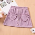 thumbnail image 4 of Bovxnpu Girls Skirt Girls and Toddler's Corduroy Short Mini Skirt with Pockets Girls Skirt Kids Casual Stretchy School Uniform Skirts for Girls Girls Summer Outfits, 4 of 7
