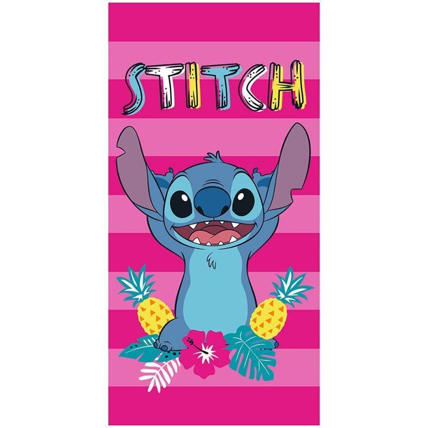 Disney Beach Towels Striped Stitch Pink Beach Towel
