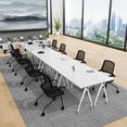 thumbnail image 4 of Conference Table, Conference Room Table with Wheels, Flip Top Training Tables Meeting Table for 10 People for Office Conference, 4 of 7