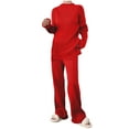 thumbnail image 4 of yievot Lounge Sets for Women Long Sleeved Knitted Two Piece Sweater and Pants Pajamas Loungewear, 4 of 8