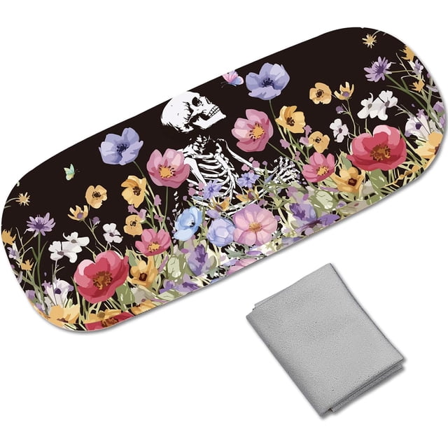 Estuche rígido de cuero para gafas, estuche para gafas de sol, estuche portátil y delgado, estuche protector tipo concha, estuche con funda y paño de limpieza.