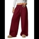thumbnail image 2 of Pantalones Deportivos de Pierna para Mujer, Holgados, con Cordón, de Cintura Alta y Bolsillos Rojo S, 2 of 10