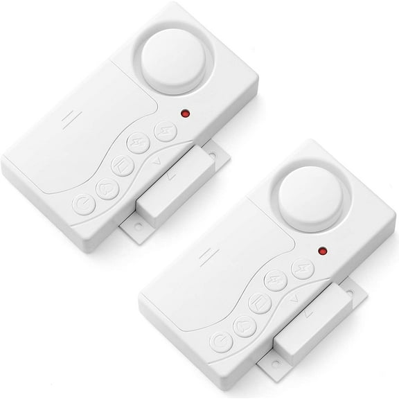Wsdcam Wireless Freezers Alarm Adjustable Delay Fridge Alarm 4-in-1 Security for Doors 108dB Home Alarm System 2 Pack