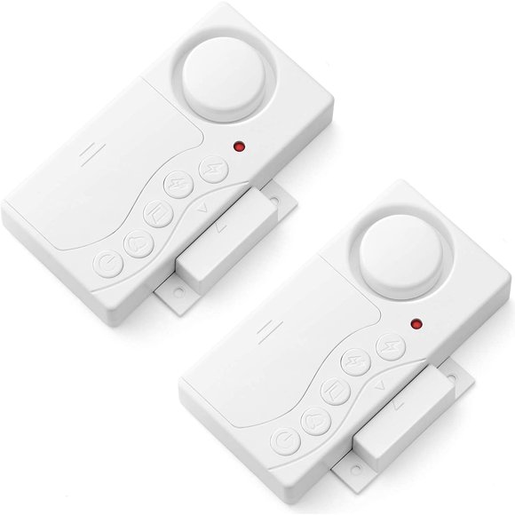 Wsdcam Alarme de Congélateur Sans Fil Réglable Alarme de Réfrigérateur 4-en-1 Sécurité pour Portes Système d'Alarme Domestique 108dB Lot de 2