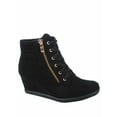 thumbnail image 2 of Peggy-53 Women's High Top Fashion Round Toe Lace Up Wedge Sneaker Shoes ( Black, 8.5 ), 2 of 2