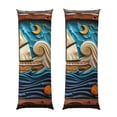 thumbnail image 1 of Balery Whimsical Sailboat Ocean Art Funda Protectora para Almohada Corporal de Algodón Hipoalergénico con Cierre(55 x 21 pulgadas), Almohadas No Incluidas, 1 of 7