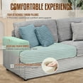 thumbnail image 5 of Dinosisco Corduroy Loveseat Sofa, Upholstered 3-Seater Sleeper Couch for Living Room, Gray, 5 of 8