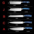 thumbnail image 3 of 10PCS Kitchen Knives Set,Blue Diamond Knife Set,Stainless Steel Chef Knife Set,Damascus Pattern,Blue, 3 of 12