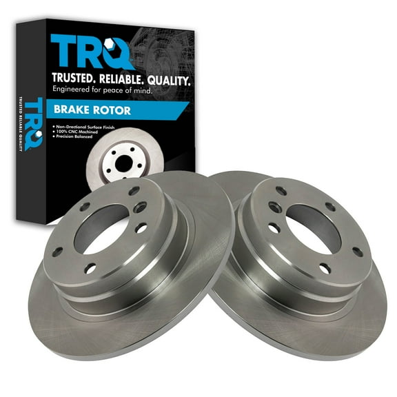 TRQ Rear Brake Rotors Set Solid Fits Select 1992-1998 BMW 318i 1992-1997 318is 1998-1999 323i 323is 1992-1995 325i 325is 1996-1998 328i 1996-1999 328is