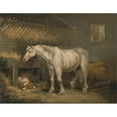 thumbnail image 2 of George Morland 18x15 Black Ornate Wood Framed Double Matted Museum Art Print Titled - Old Horses with a Dog in a Stable (ca. 1791), 2 of 5