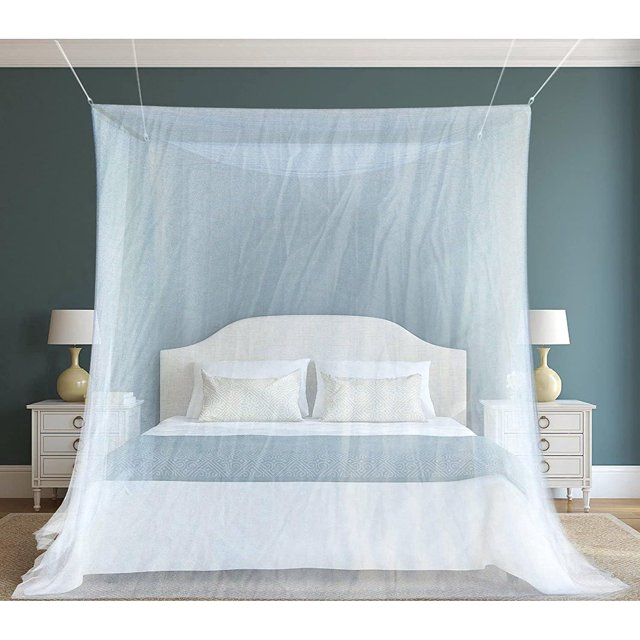 La mejor mosquitera: mosquitera grande con dosel para cama doble, repelente de insectos, bonificaciones gratuitas: kit de suspensión completo y bolsa de transporte
