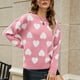 thumbnail image 4 of Suéter De Corazón De San Valentín, Suéter De Punto De Corazón Dulce Y Elegante, Cómodo Y Suave Para Mujer Para El Día A Día, 4 of 6