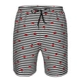 thumbnail image 4 of Kdxio Ladybugs on Black and White Striped Pattern Mens Casual Shorts - Drawstring Summer Beach Sports Shorts for Men, 4 of 9