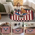 thumbnail image 5 of Independence Day Round Area Rug 4Ft Washable Circle Rugs for Bedroom Dining Room, Eagle U.S Flag Red Blue Stripes Retro Non-Slip Carpet Floor Mats Indoor Outdoor Carpet Runner Aesthetic Home Decor, 5 of 8