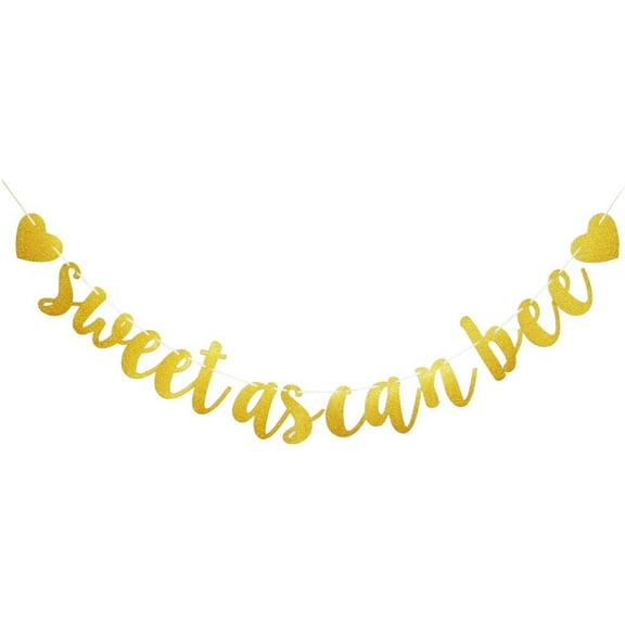 Sweet As Can Bee Banner, Gold Bumble Bee Baby Shower Party Sign Garland, Gender Reveal Party Decors, Baby Boy/Girl's Birthday Party Props