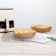 thumbnail image 4 of Restaurantware-Pastry Tek 6.3 x 6.3 x 1.8 Inch Air Fryer Liners, 100 Square Air Fryer Baskets - No-Stick Silicone Coating, Unbleached, Food-Grade Paper Liners, for Steamer, Microwave, Oven, Fry Pan, 4 of 8