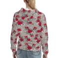 thumbnail image 7 of Picia Rose Flowers Pattern Casual Women's Hoodie, Hooded Sweatshirt with Kangaroo Pocket, Comfortable Pullover with Eye-catching Drawstrings-X-Large, 7 of 7