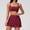 Red, variant on PISONIC 2 Piece Tennis Dresses for Women High Waisted Pleated Skirt Sets Workout Sports Bra Golf Outfits