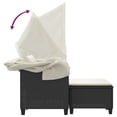 thumbnail image 2 of vidaXL Patio Sofa 2-Seater with Canopy and Stools Black Poly Rattan, 2 of 12