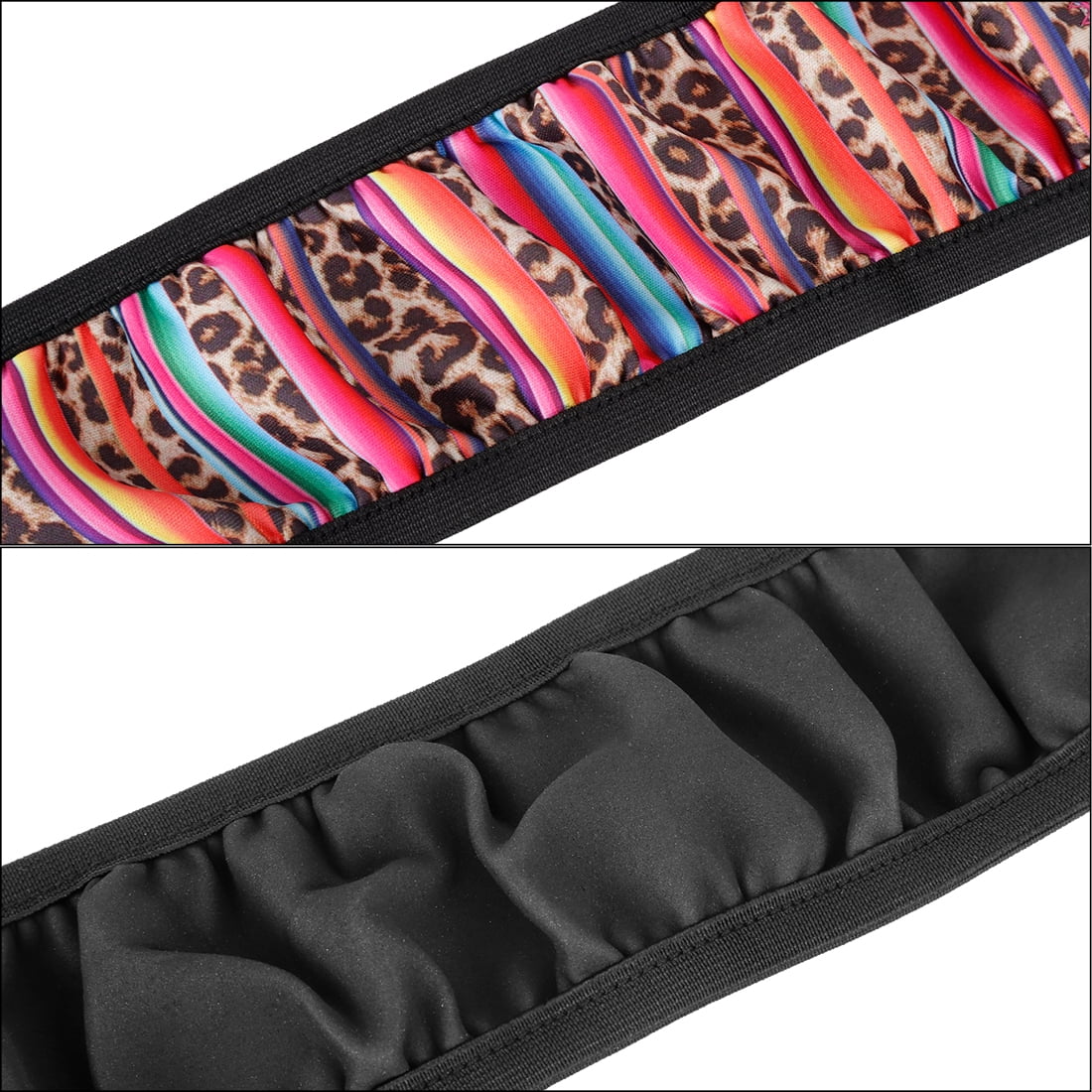 Unique Bargains Car Steering Wheel Cover Protector Non-Slip Leopard Pattern
