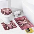 thumbnail image 4 of 4Pcs Shower Curtain Set with Rugs Cute Boho Elephant Rug Toilet Lid Cover And Non-Slip U Shape Mat Abstract Art Cute Funny 12 Hooks for Bathroom Decor 72inch X 72inch, 4 of 8