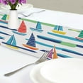 thumbnail image 4 of Yayeee Table Runner 90 inches Long Home Kitchen Dinning Party Decoration, Colorful Sailboats, 4 of 7