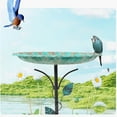 thumbnail image 7 of Metal Ground Insert Bird Bath Feeder Outdoor Water Tray | Garden Courtyard Hook Feeder Station | Weather-Resistant Durable Design | Easy Installation | Attracts Wild Birds | 1 Pack, 7 of 7
