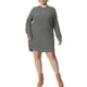 thumbnail image 2 of GRACE & GRANDEUR Vestido de Suéter de Talla Grande para Mujeres, Suéter de Manga Larga, Vestidos Cortos de Suéter, Ejército 4X Gris, 2 of 7