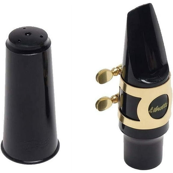 Libretto Tenor Saxophone Mouthpiece Kit, Giftable Standard 3-Piece Set: ABS 5C Mouthpiece, Plastic Cap, Gold Ligature