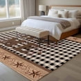 thumbnail image 4 of 5'x7' Area Rugs for Living Room Bedroom, Farmhouse Washable Rug Carpet Runner Indoor Outdoor, Vintage Country Texas Star Plaid Wooden Grain Non Slip Floor Mats Area Rug for Kitchen, Nursery, 4 of 8