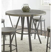 Steve Silver Portland Indoor Industrial Wood Round 36" Counter Height Dining Table, Gray