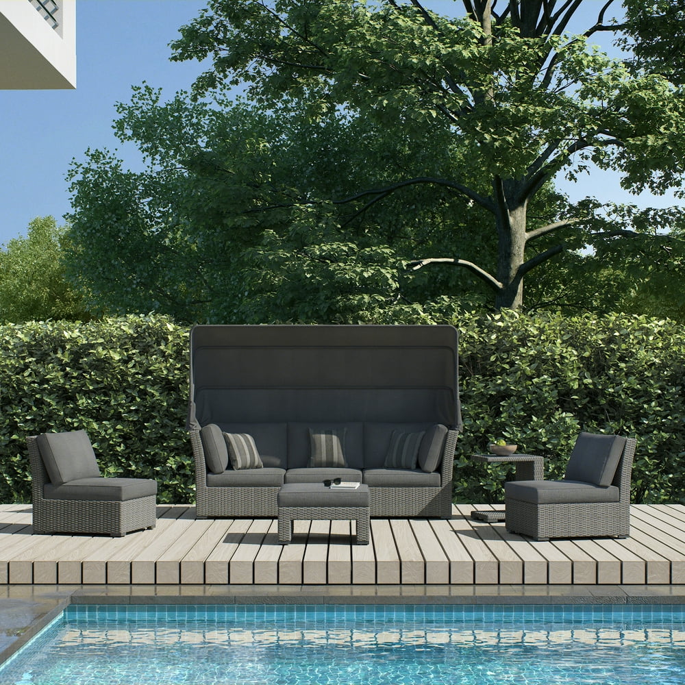 Ove Decors Long Island 5Piece Multi Configuration Daybed in Gray