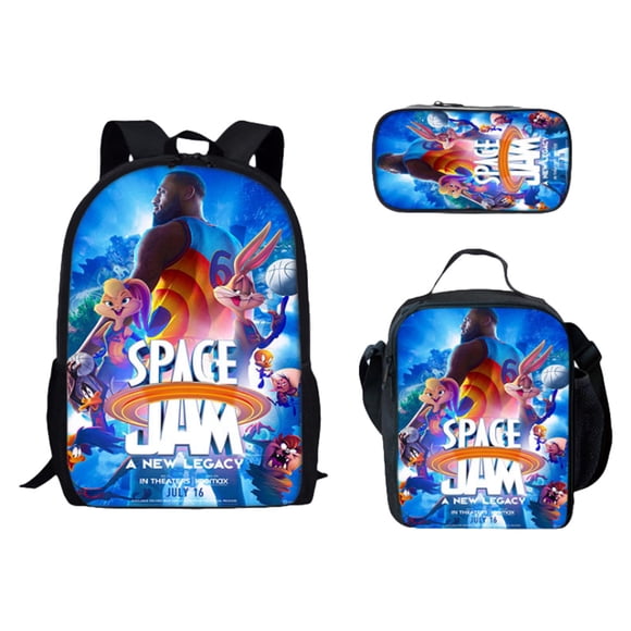 Conjunto De Mochila Para Niños De 3 Uds., Mochila Unisex, Bolsa Para El Almuerzo, Estuche Para Lápices, Mochila Con Figura De Anime, Bolsa De Libros Escolares Para Niños Y Niñas Yuarrent AP008184-02