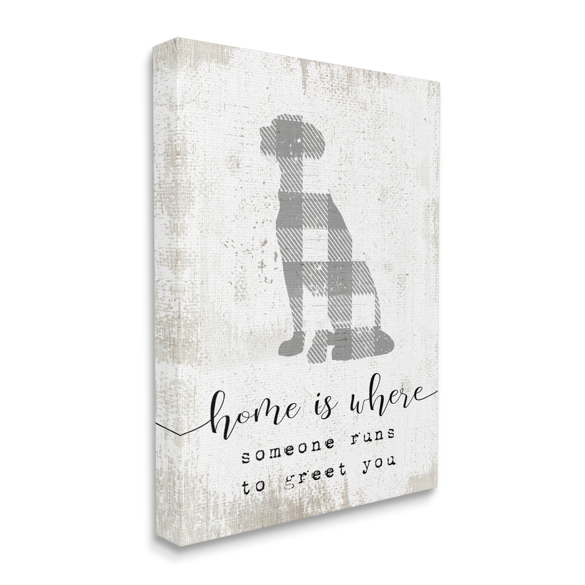Stupell Industries Where Someone Runs to Greet You Dog Phrase, 30 x 40,Design by Daphne Polselli