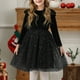 thumbnail image 2 of Odeerbi Niñas Ruffle Terciopelo Vestidos de Lentejuelas Sparkly Tul Vestido Otoño Invierno Princesa Vestido de Manga Larga, 2 of 4