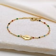 thumbnail image 5 of Let Them Dainty Colorful Beaded Bracelet, Self Worth Motivational Stainless Steel Engraving Tube Bracelets Inspirational Chain Crystal Energy Friendship Bracelet Jewelry for Women Men, 5 of 7
