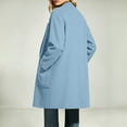 thumbnail image 5 of Womens Open Front Peacoat Wool Blend Notch Lapel Winter Coat with Pockets Casual Mid Length Daily Jackets Travel Vacation, 5 of 8