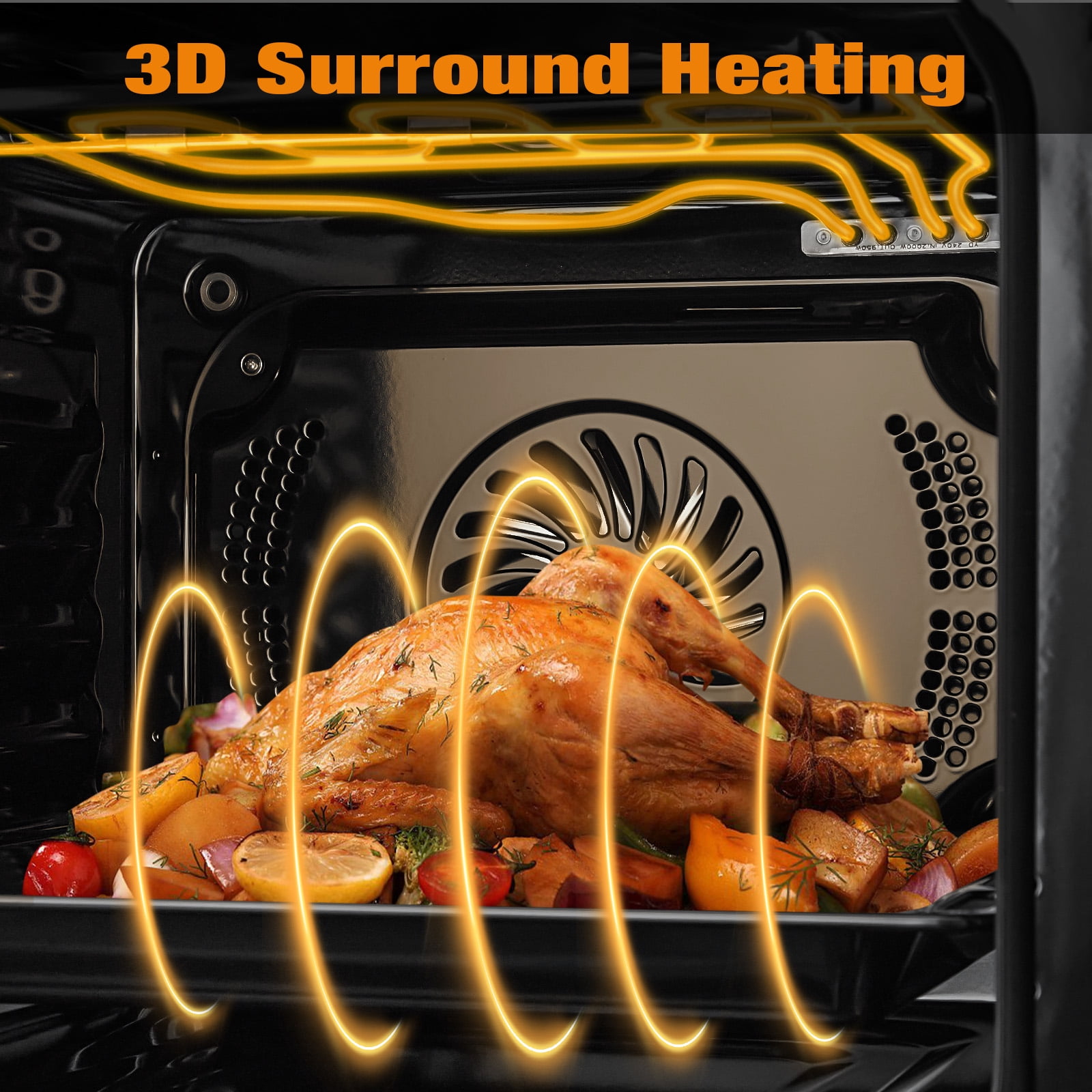 24" Single Electric Wall Oven with Convection Feature, 2.5 Cu.Ft. Stainless Steel Built-In Electric Oven with 108 Smart Menus, 8 Baking Modes, Timer, Safety Lock for Kitchen