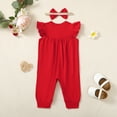 thumbnail image 2 of Actgleam Baby Girl Romper Ruffle Sleeveless Animal Print Cute Jumpsuit,Red,0-3M, 2 of 13