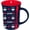 Black, variant on 15oz Two‑Tone Ceramic Coffee Mug with Husky Dog Logo, Navy Red Polka Dot Pattern Tea Cup, Stylish Drinkware Gift for Daily Use & Pet Lovers