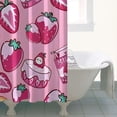 thumbnail image 4 of Strawberry Plants Fruit Dessert Milk Pink Pattern Shower Curtain 36"x72" ,Bathroom Decorative Shower Curtains Set with 12 Hooks,Modern Waterproof Washable Shower Curtain, 4 of 6