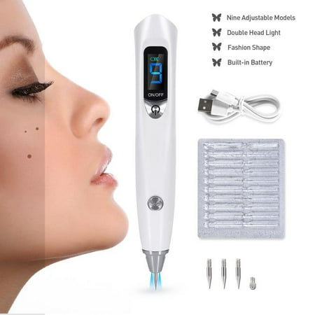 Faayfian Skin Tag Remover Professional Rechargeable Mole Freckle Mole Remover Pen Skin Tag Spot Eraser Pro Beauty Sweep Spot Pen Kit With LED Screen and