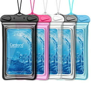 Floatable Waterproof Phone Pouch, Cambond Universal Waterproof Phone Case for iPhone 12 pro Xs Max XR X 8 7 6 Plus, Lanyard Dry Bag Waterproof Pouch for Snorkeling Pool Beach Kayaking Travel, 5 Pack