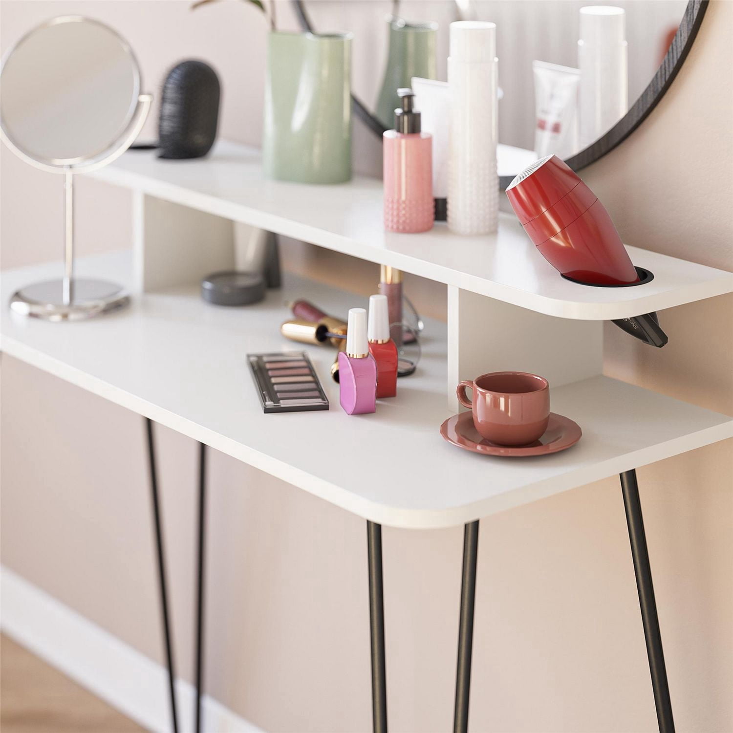Coiffeuse Kimberly d’Ameriwood Home, blanche