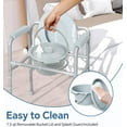thumbnail image 4 of Bedside Commode with Sturdy Dual-Crossbar Support Construction  Stable Commode Toilet with Bucket   Bedside Commodes for Seniors  Silver, 4 of 7