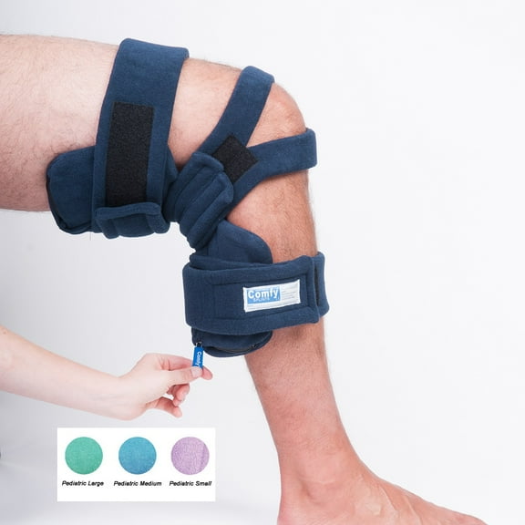 Comfy Knee Orthosis - Pull Ring Knee Othosis, Peds Small, Thigh Circ: 5"-10", Calf: 4"- 6", Brace Length: 7 1/2", Purple