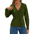 thumbnail image 2 of BODOAO Womens V Neck Cardigan Sweaters Long Sleeve Cinched Waist Knit Tops Dressy Casual Button Up Fitted Outerwear,Thin Lightweight Cardigan Sweaters for Women Dressy Summer Spring Fall Cardigan, 2 of 4