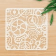 thumbnail image 4 of Steampunk Gears Craft Stencil for Drawing 11.8 x 11.8 Inch Reusable Plastic Gear Wheel Stencil for Painting on Wood Wall Fabric, 4 of 9